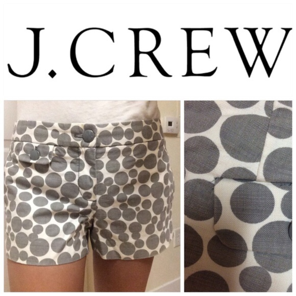 J. Crew Grey Polka Dot Shorts